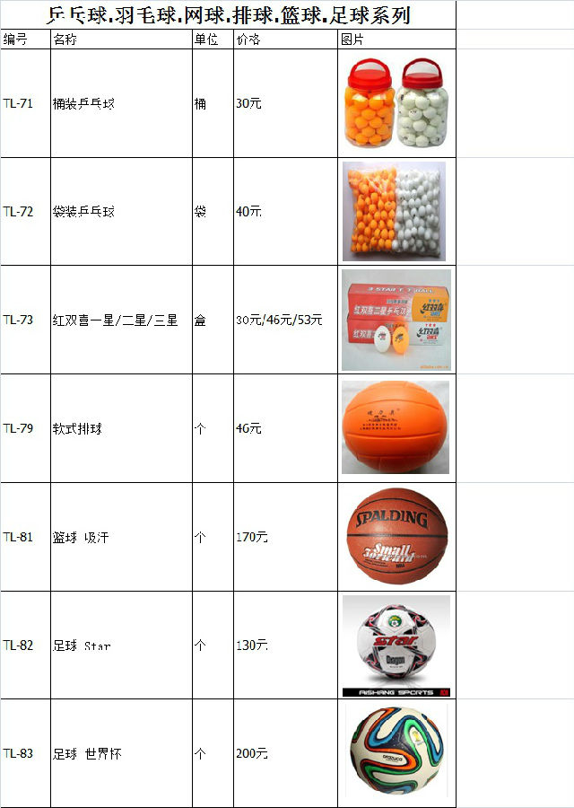 乒乓球.羽毛球.网球.排球.篮球.足球系列